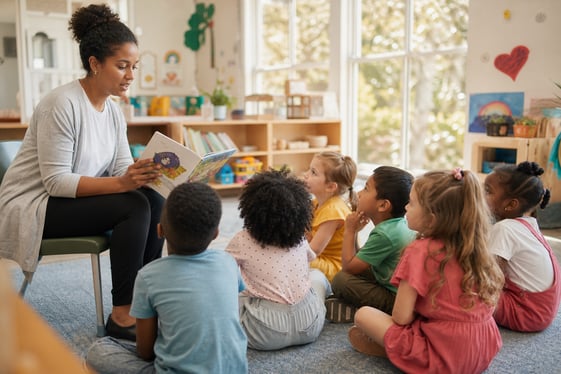 Children during preschool story time