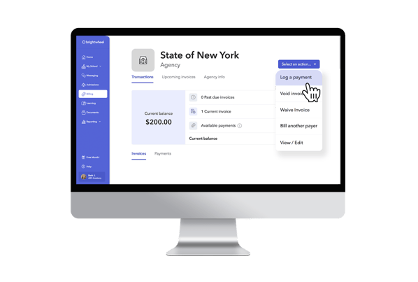 brightwheel subsidy management dashboard view