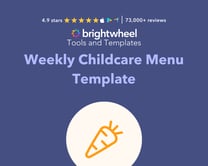 Weekly Childcare Menu Template - brightwheel