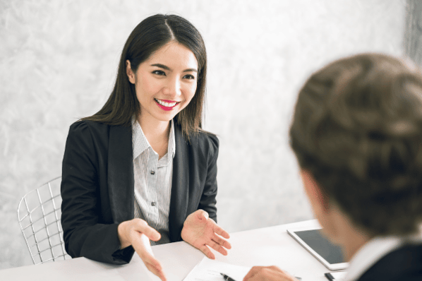 Woman at job interview