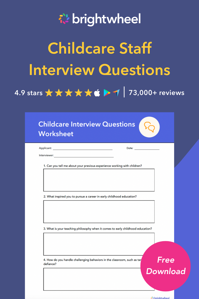 Childcare Staff Interview Questions Worksheet - brightwheel Childcare Staff Interview Questions Worksheet - brightwheel