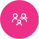 An icon image of family that represents the messaging feature of brightwheel.