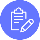 An icon image of pen and paper that represents record-keeping benefit of brightwheel.