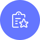 An icon image of clipboard with a star, which represents scheduling tool in brightwheel.