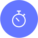 An icon image of clock that represents the time-saving benefit of brightwheel.